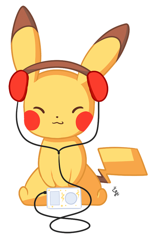 cute pikachu bouncing to music